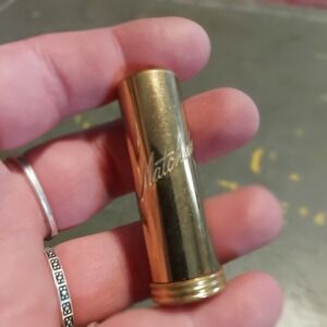 Vintage Prince Matchabelli Gold Brass Lipstick Tube Case Crown Logo Paris NY